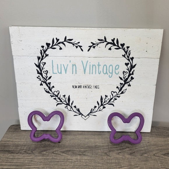 None Other - Butterfly Cookie Cutters Purple Stainless Steel Set of 2 Baking Supplies